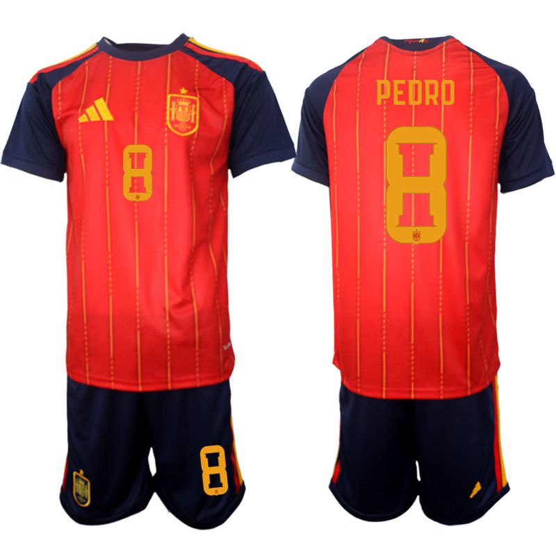 Men 2026 World Cup National Team Spain home red #8 Soccer Jersey->spain jersey->Soccer Country Jersey